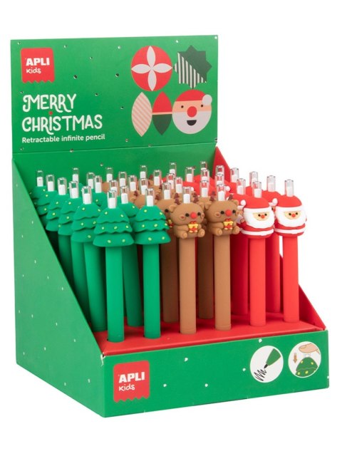 Display Wieczne ołówki APLI - Christmas 36 sztuk