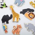 VIGA Drewniane Magnesy Dzikie Zwierzęta - Kolorowe Magnesy Edukacyjne 18M+