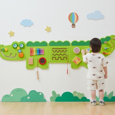 VIGA Tablica Sensoryczna Manipulacyjna Krokodyl Certyfikat FSC Montessori