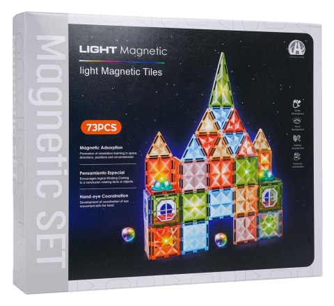 Zestaw Klocków Magnetycznych 3D z Podświetleniem 75el.