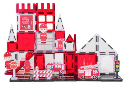 Zestaw Klocków Magnetycznych Straż Pożarna 48el.