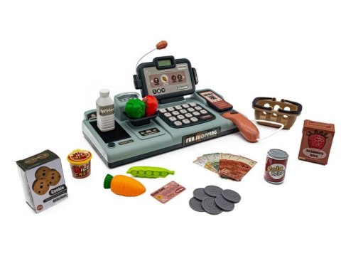 Edukacyjna sklepowa kasa fiskalna - mikrofon, waga, koszyk, akcesoria Przecena 3