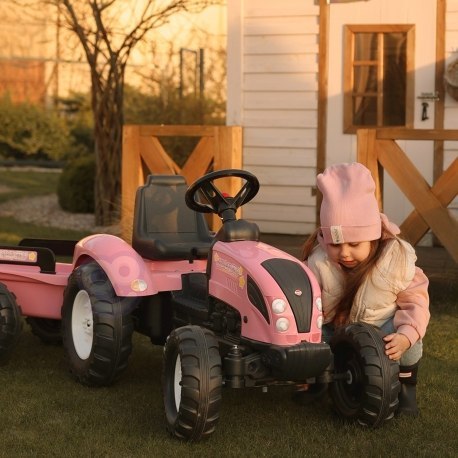 FALK 2056L Traktor Country Star z przyczepą różowy