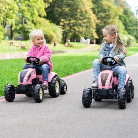 FALK 2056L Traktor Country Star z przyczepą różowy