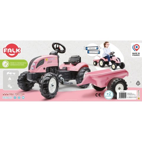 FALK 2056L Traktor Country Star z przyczepą różowy