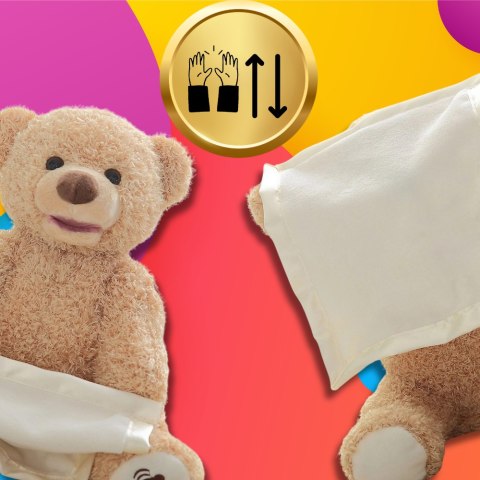 INTERAKTYWNY MIŚ RUSZA BUZIĄ I ŁAPKAMI MÓWI PLUSZAK ZABAWA W A-KUKU