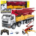 Ciężarówka Budowlana Betoniarka Z Pompą Huina Metalowa 1:18