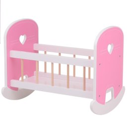Drewniana kołyska Baby Rose dla lalek 35-45 cm