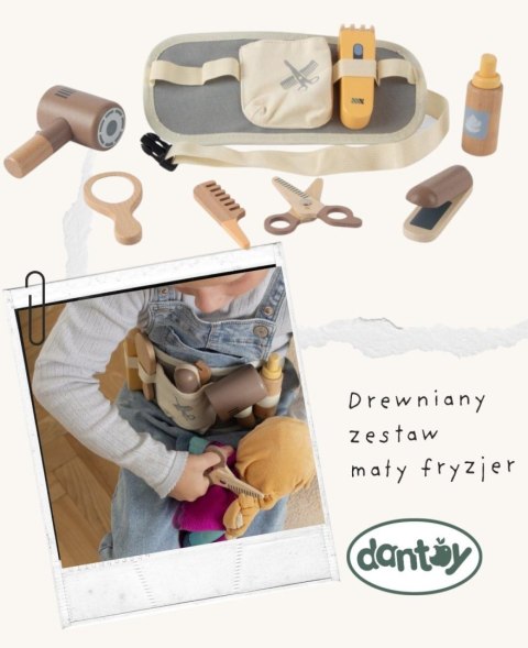 Drewniany zestaw BARBER FRYZJER dla dzieci DANTOY