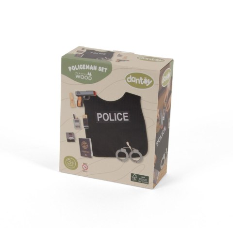 Drewniany zestaw MAŁY POLICJANT dla dzieci DANTOY