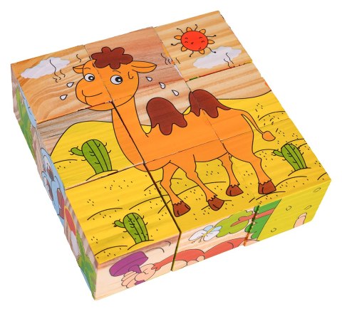 Klocki Drewniane Dla Najmłodszych Edycja Egzotyczne Zwierzątka