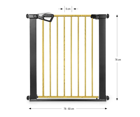 MILLY MALLY 6575 Bramka zabezpieczająca - barierka na schody Guardy 83 Black Natural