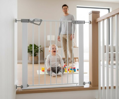 MILLY MALLY 6576 Bramka zabezpieczająca - barierka na schody Guardy 83 White