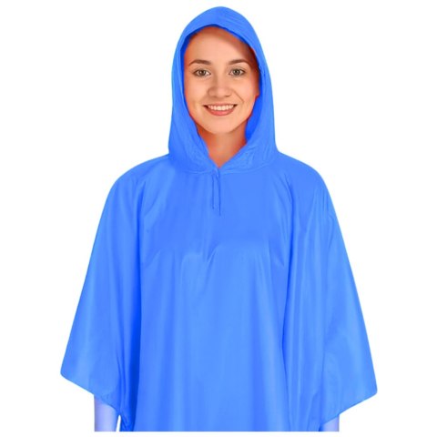 Płaszcz Peleryna Przeciwdeszczowa Wielokrotnego Użytku Niebieska 132 x 203 cm