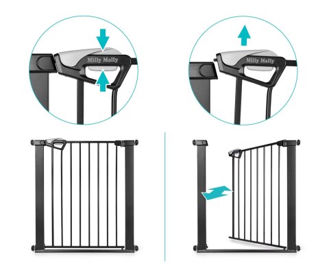 MILLY MALLY 6574 Bramka zabezpieczająca - barierka na schody Guardy 83 Black