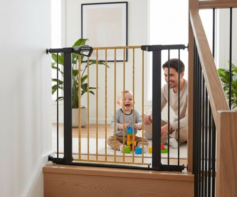 MILLY MALLY 6578 Bramka zabezpieczająca - barierka na schody z rozszerzeniem Guardy 104 Black Natural