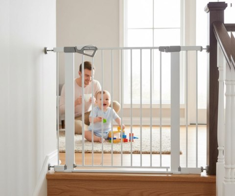 MILLY MALLY 6579 Bramka zabezpieczająca - barierka na schody z rozszerzeniem Guardy 104 White