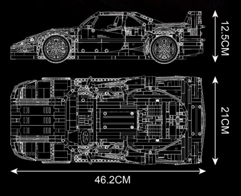 Zestaw Klocków Autko Sportowe 2688el. Czerwone