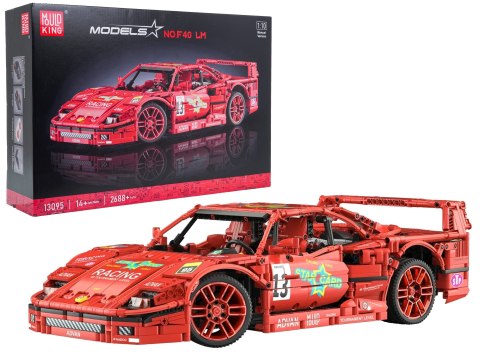 Zestaw Klocków Autko Sportowe 2688el. Czerwone