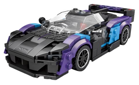 Zestaw Klocków Auto Sportowe Czarno Niebieskie 390el.