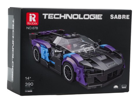 Zestaw Klocków Auto Sportowe Czarno Niebieskie 390el.