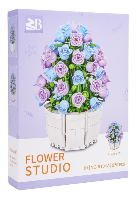 Zestaw Klocków Kwiaty Fioletowe 570el.