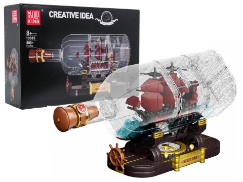 Zestaw Klocków Statek Piracki Czerwony w Butelce 885el.