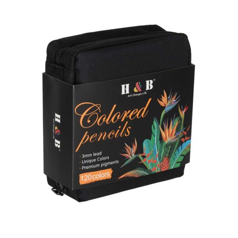 Kredki ołówkowe kolorowe w etui zestaw 120 sztuk
