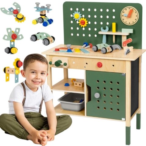 WOOPIE GREEN Drewniany Warsztat STEM Zestaw z Narzędziami