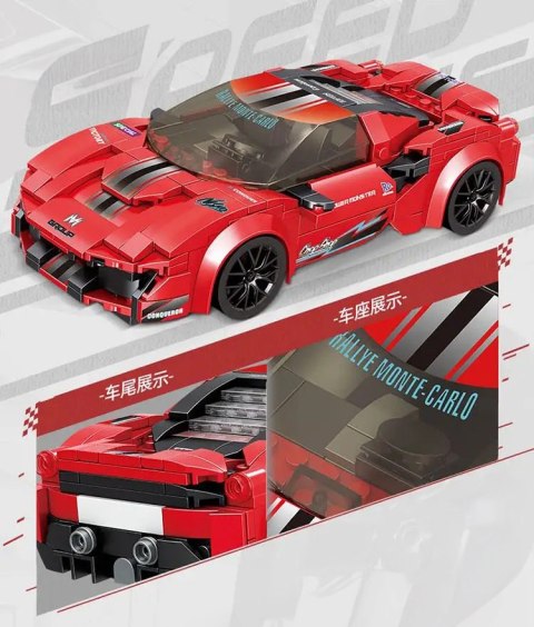 Zestaw Klocków Auto Sportowe Czerwone R/C