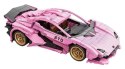 Zestaw Klocków Auto Sportowe Różowe 702el.