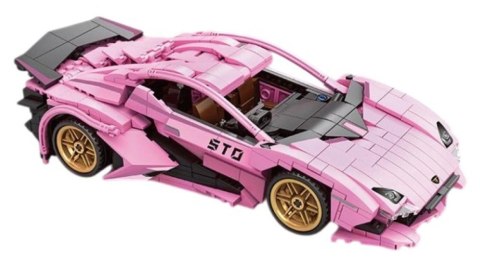 Zestaw Klocków Auto Sportowe Różowe 702el.