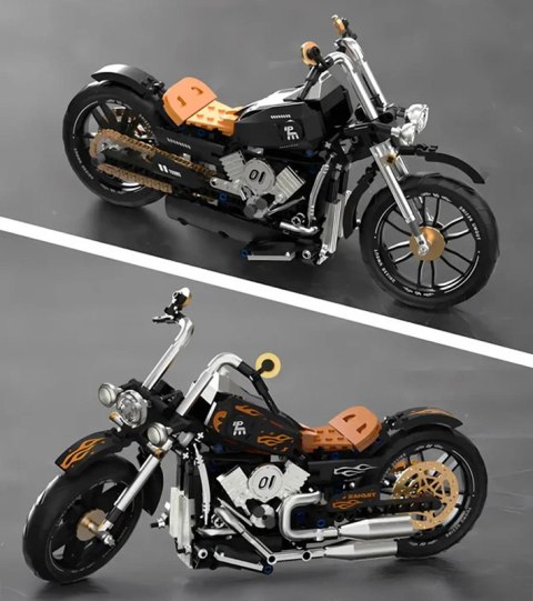 Zestaw Klocków Motocykl Czarny 455el.