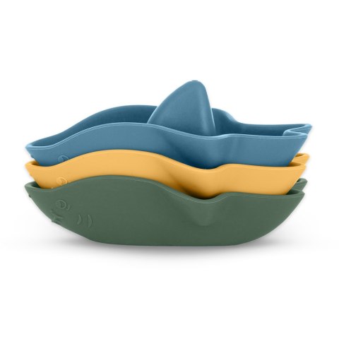 PETITE&MARS 603999 Silikonowe zabawki kąpielowe Sharks 3 szt. 6m+