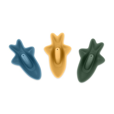PETITE&MARS 603999 Silikonowe zabawki kąpielowe Sharks 3 szt. 6m+