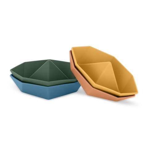 PETITE&MARS 604999 Silikonowe zabawki kąpielowe Ships 4 szt. 6m+