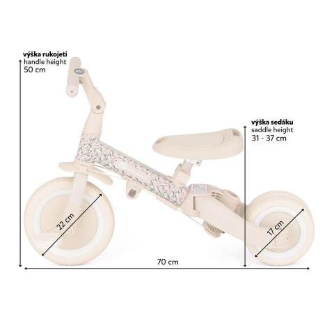 PETITE&MARS 613364 Wielofunkcyjny rowerek trójkołowy 5w1 Turbo pink meadow