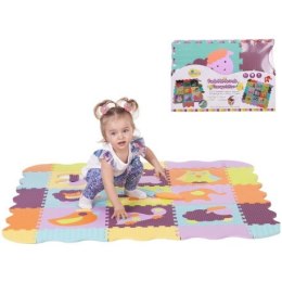 Piankowe puzzle podłogowe wesołe zoo z obrzeżem - 77 elementów BABY GREAT