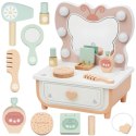 TOOKY TOY Drewniana Toaletka Motylek Akcesoria Lustro z Oświetleniem LED + Kosmetyki