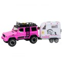WOOPIE 57260 Samochód terenowy różowy z przyczepą