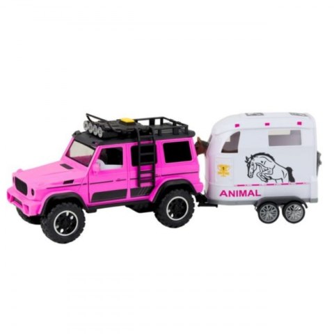 WOOPIE 57260 Samochód terenowy różowy z przyczepą