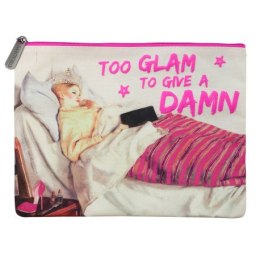 Duża płaska kosmetyczka, saszetka - masterpieces - too glam SANTORO LONDON