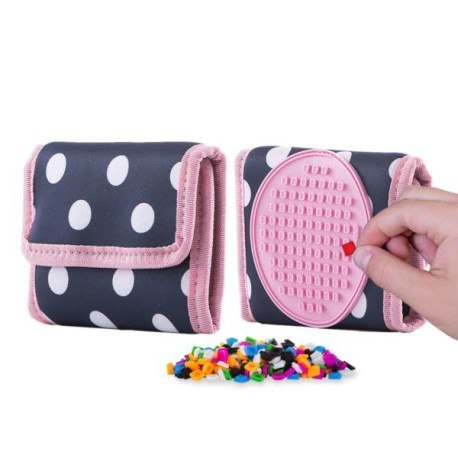 Portfel na rzep, pixie crew, kropki, różowy panel PIXIE