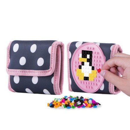 Portfel na rzep, pixie crew, kropki, różowy panel PIXIE
