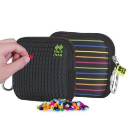 Saszetka, kosmetyczka, pixie crew, kolorowe linie, czarny panel PIXIE