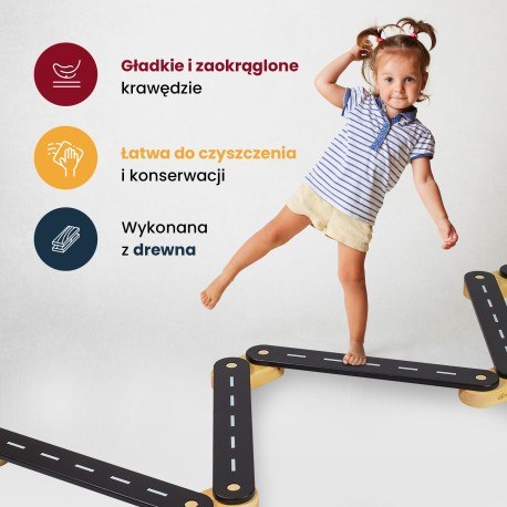 Meowbaby ścieżka sensoryczna drewniana, balance b MEOWBABY