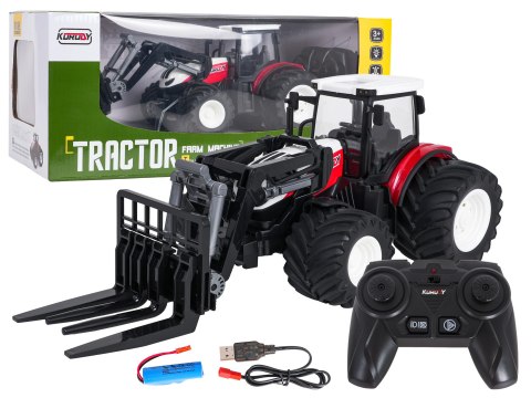 Traktor Czerwony R/C Z Turem