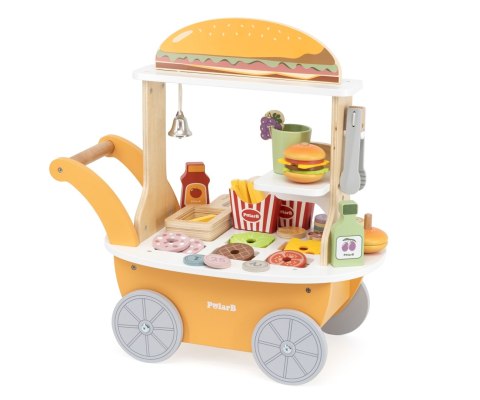 Viga 44280 PolarB Mały Burger Bar - Drewniany Wózek Kulinarny