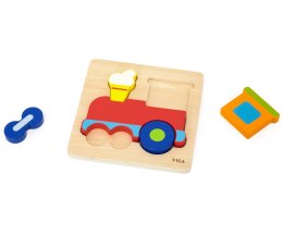 Viga 44783 Drewniane puzzle - lokomotywa