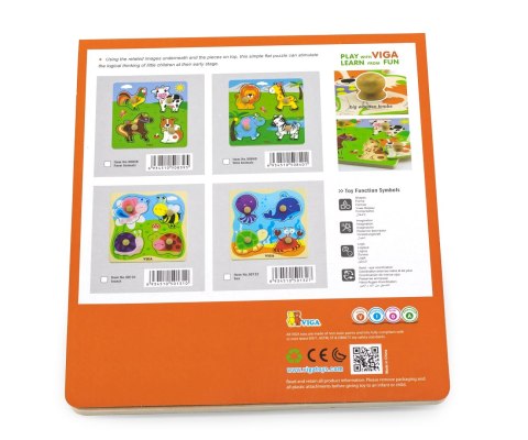 Viga 50840 Drewniane puzzle z uchwytami - zwierzęta Afryki